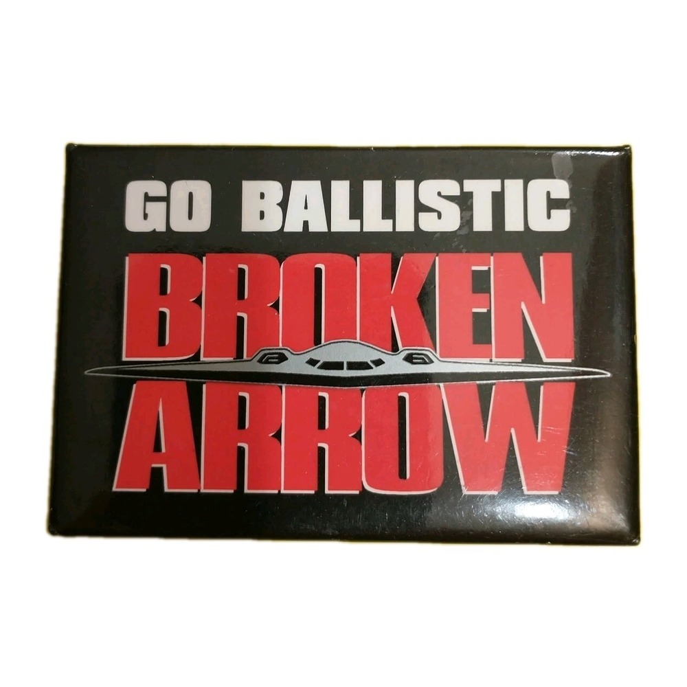 1995 Broken Arrow Movie Promo Button Badge Pin Vintage Go Ballistic Pinback